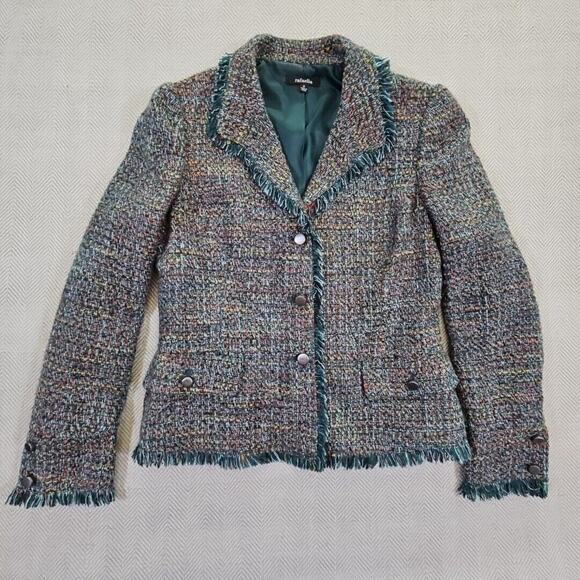 Rafaella Women's Size 8 Wool Blend Long Sleeve 3 Buttons Up Blazer Jacket Chunky - Picture 1 of 16